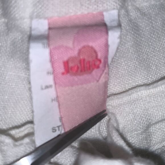 J❤️Li❤️ Linen Button Closure Drawstring Wide Leg Pockets Women’s Pants Size M - Picture 11 of 12